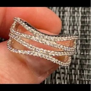 Vintage Silver Ring with small crystals